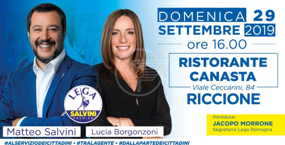Salvini domani in viale Ceccarini con la Borgonzoni Salvini domani in viale Ceccarini con la Borgonzoni