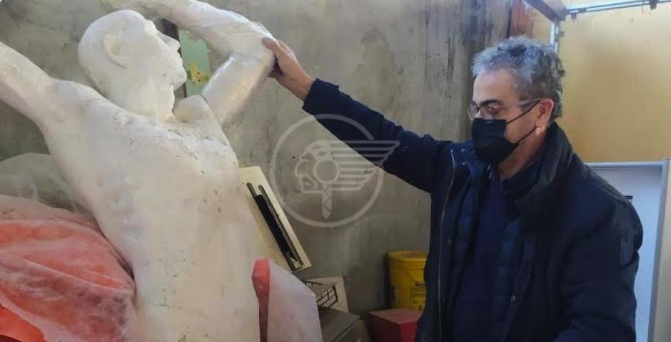Ecco l'originale calco in gesso della statua del patrono donato al Comune Ecco l'originale calco in gesso della statua del patrono donato al Comune