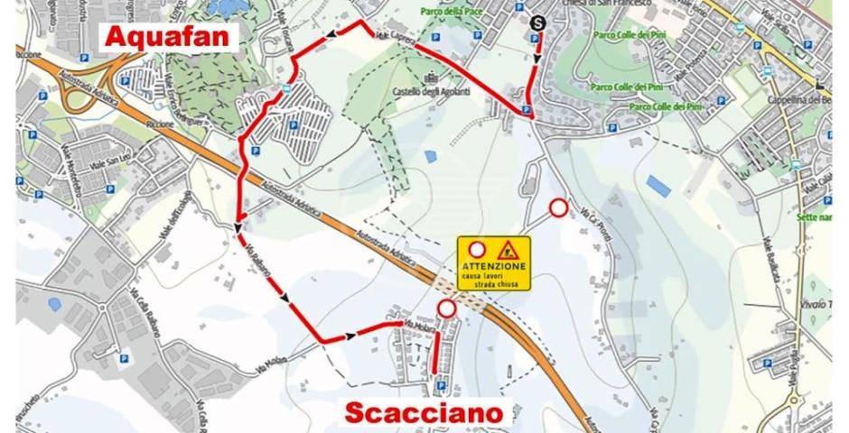 Fra giovedì e venerdì chiusura notturna della strada provinciale Riccione-Misano Monte  Fra giovedì e venerdì chiusura notturna della strada provinciale Riccione-Misano Monte