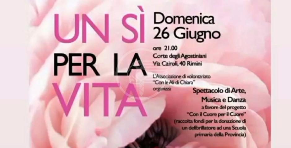 Il 26 sipario sullo spettacolo "Un sì per la vita" a favore del progetto “con il Cuore per il Cuore” Il 26 sipario sullo spettacolo "Un sì per la vita" a favore del progetto “con il Cuore per il Cuore”