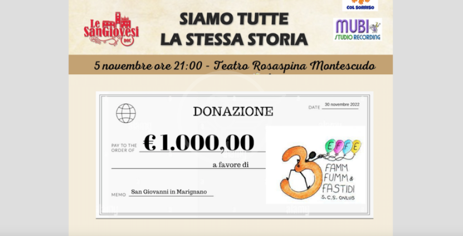 Alluvione di Senigallia: le Sangiovesi donano mille euro per l'Allegra Brigata  Alluvione di Senigallia: le Sangiovesi donano mille euro per l'Allegra Brigata