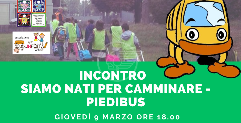 "Siamo nati per camminare", riattivazione progetto Piedibus  "Siamo nati per camminare", riattivazione progetto Piedibus