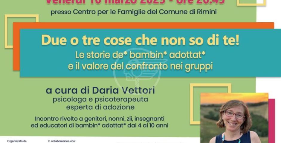 "Due o tre cose che non so di te": al Centro per le Famiglie una serata per parlare di adozione "Due o tre cose che non so di te": al Centro per le Famiglie una serata per parlare di adozione