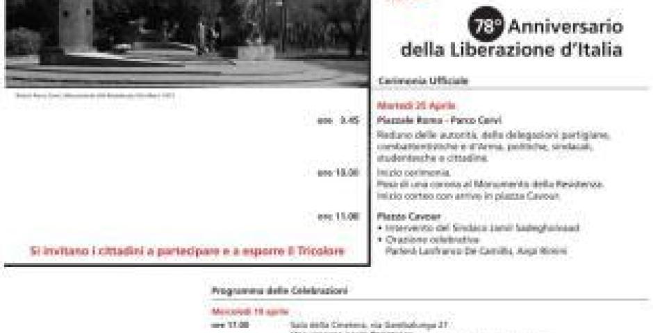 Rimini celebra il 25 aprile: le iniziative in programma per il 78° Anniversario della Liberazione Rimini celebra il 25 aprile: le iniziative in programma per il 78° Anniversario della Liberazione