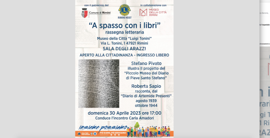 “A spasso con i libri” insieme a Stefano Pivato e Roberta Sapio  “A spasso con i libri” insieme a Stefano Pivato e Roberta Sapio