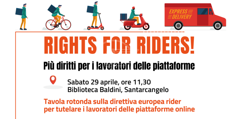 “Rights for riders!”, sabato 29 in biblioteca un incontro sui lavoratori delle piattaforme con la Gualmini “Rights for riders!”, sabato 29 in biblioteca un incontro sui lavoratori delle piattaforme con la Gualmini