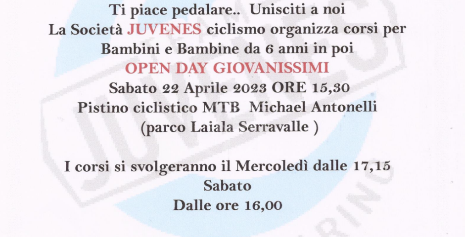 Ciclismo: Juvenes ciclo open day per giovanissimi atleti Ciclismo: Juvenes ciclo open day per giovanissimi atleti