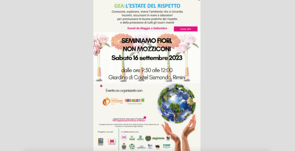 "Seminiamo fiori non mozziconi"; sabato 16 evento nel giardino del Castel Sismondo "Seminiamo fiori non mozziconi"; sabato 16 evento nel giardino del Castel Sismondo