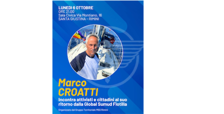 Croatti (M5s) incontra questa sera attivisti e cittadini alle 21 alla sala civica di Santa Giustina in via Montiano Croatti (M5s) incontra questa sera attivisti e cittadini alle 21 alla sala civica di Santa Giustina in via Montiano